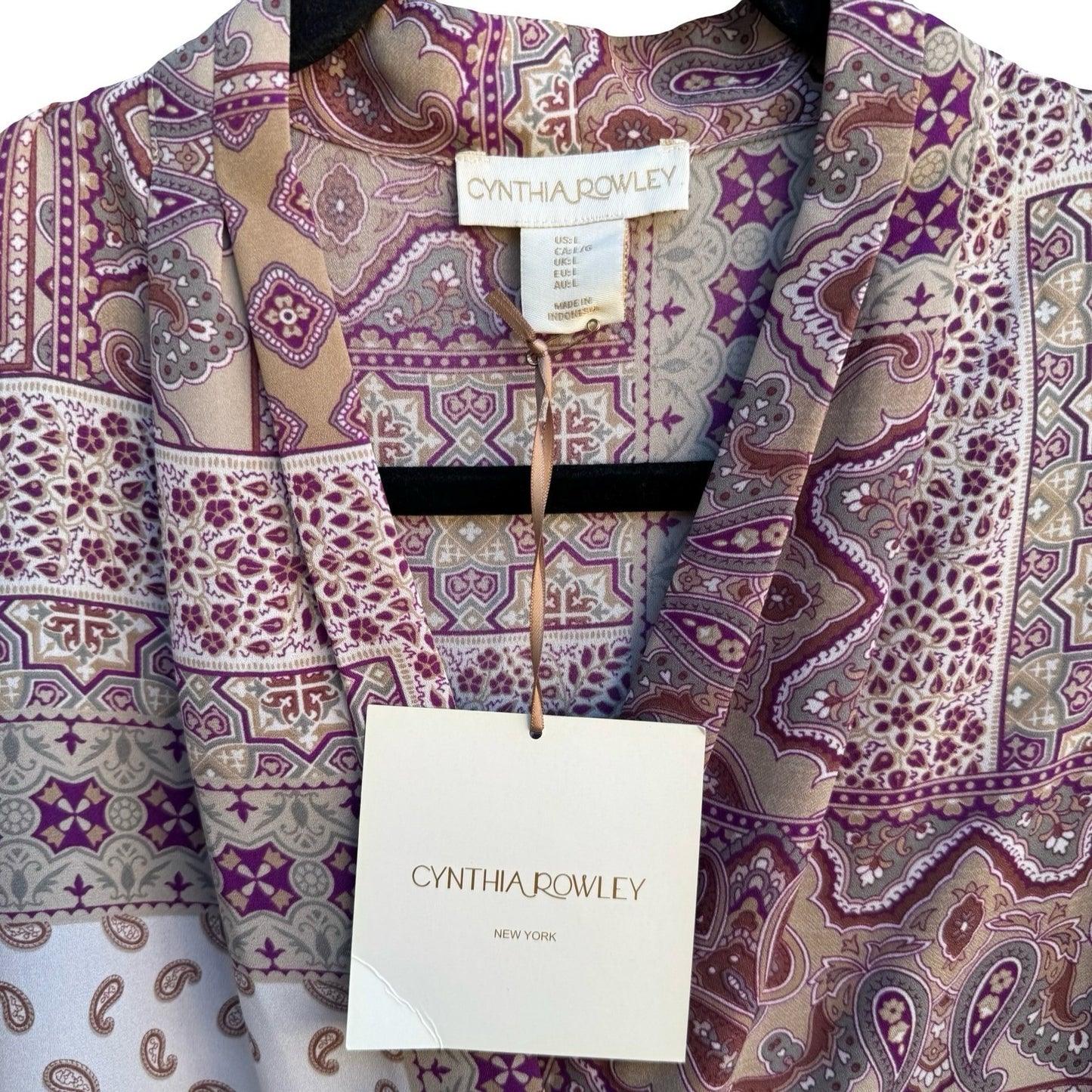 Cynthia Rowley Boho Flowy Layering Patchwork Paisley Sleeveless Blouse L NEW