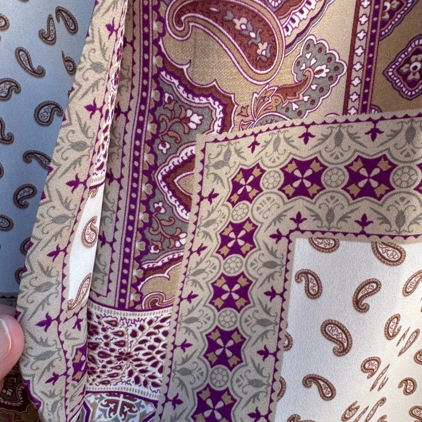 Cynthia Rowley Boho Flowy Layering Patchwork Paisley Sleeveless Blouse L NEW