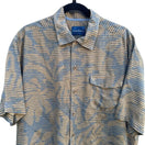 Switch Tommy Bahama Mens XL Beige/Blue Striped Tropical Short-Sleeve Button-Up Shirt 2 image