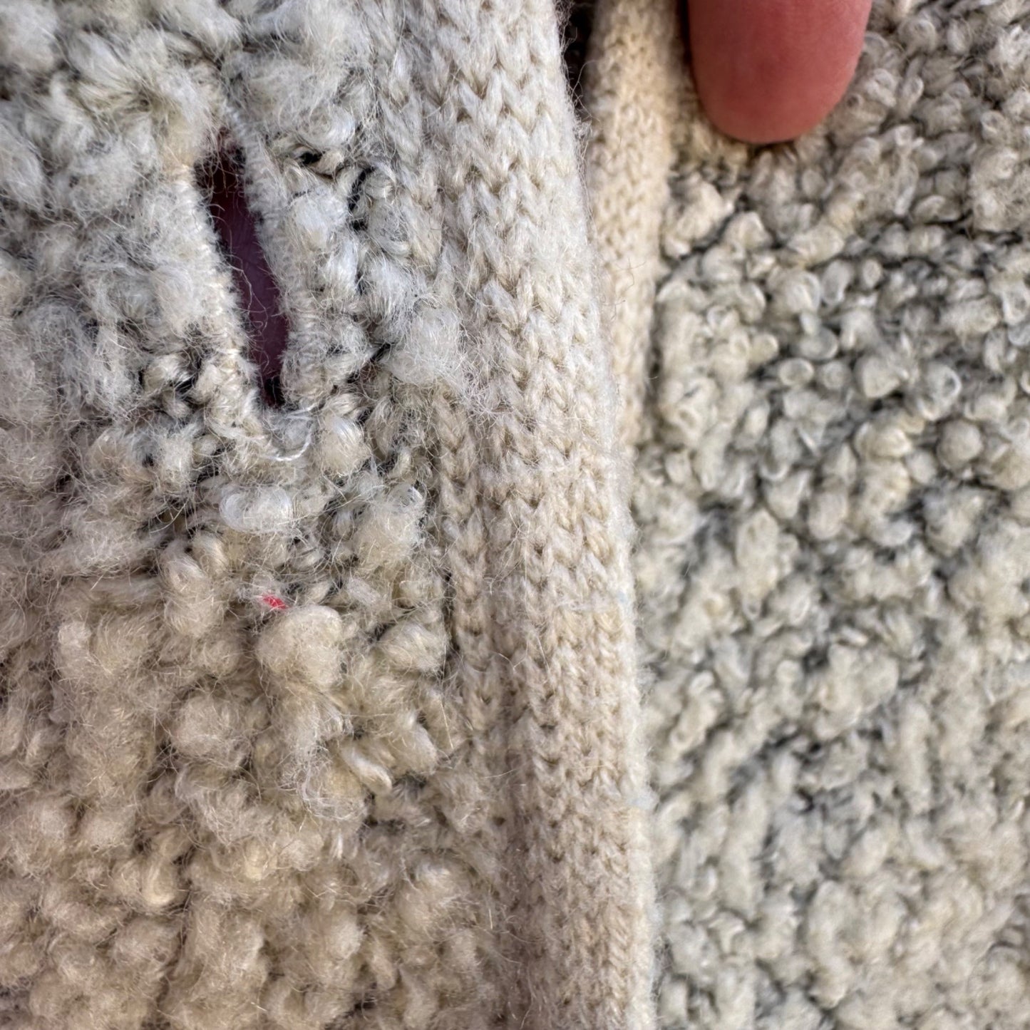Jennifer Moore Womens Sherpa Boucle Cardigan Jacket Pockets Long Sleeve Cozy S