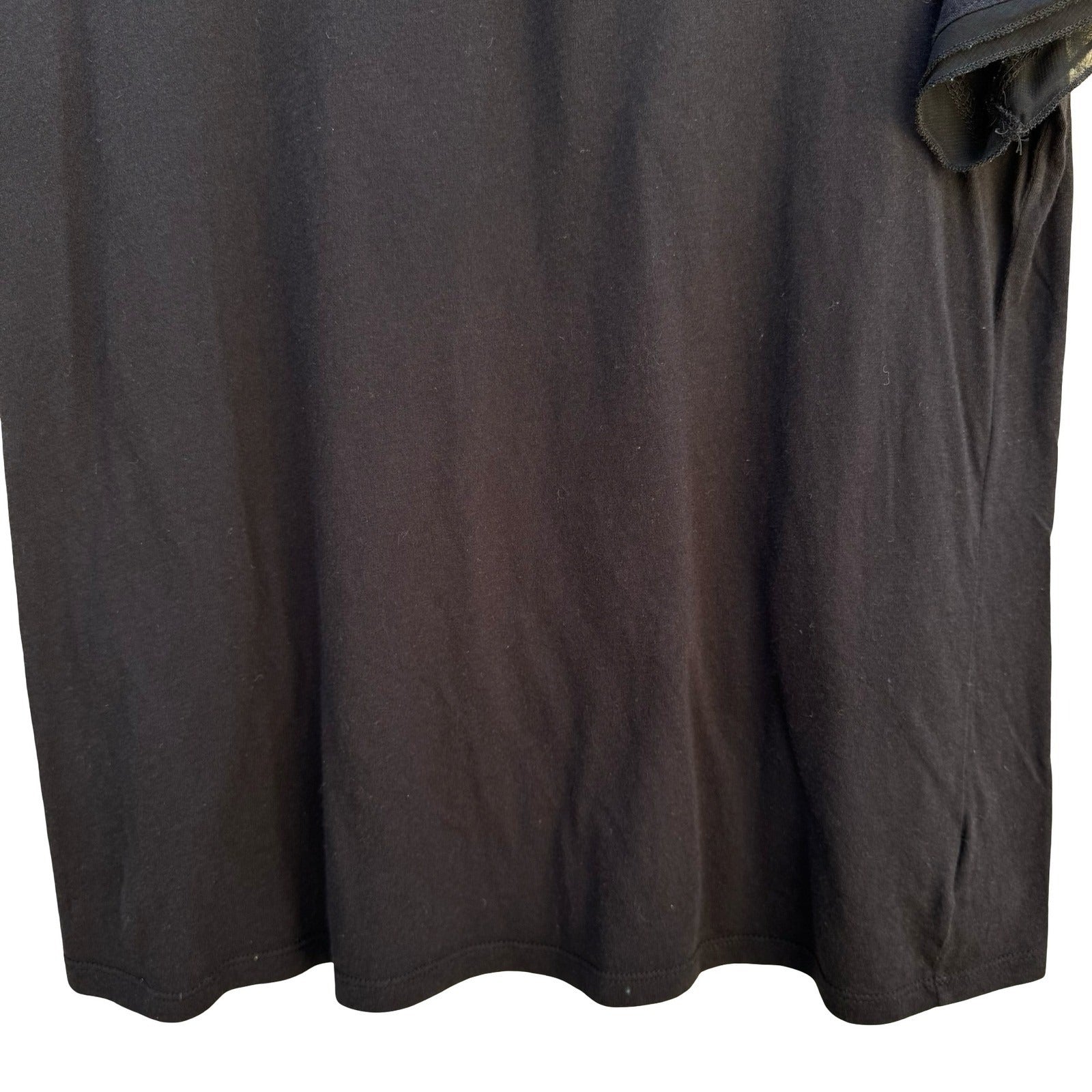 Isaac Mizrahi Live Womens Black Mesh Trim Short Sleeve Cotton Modal Top Large
