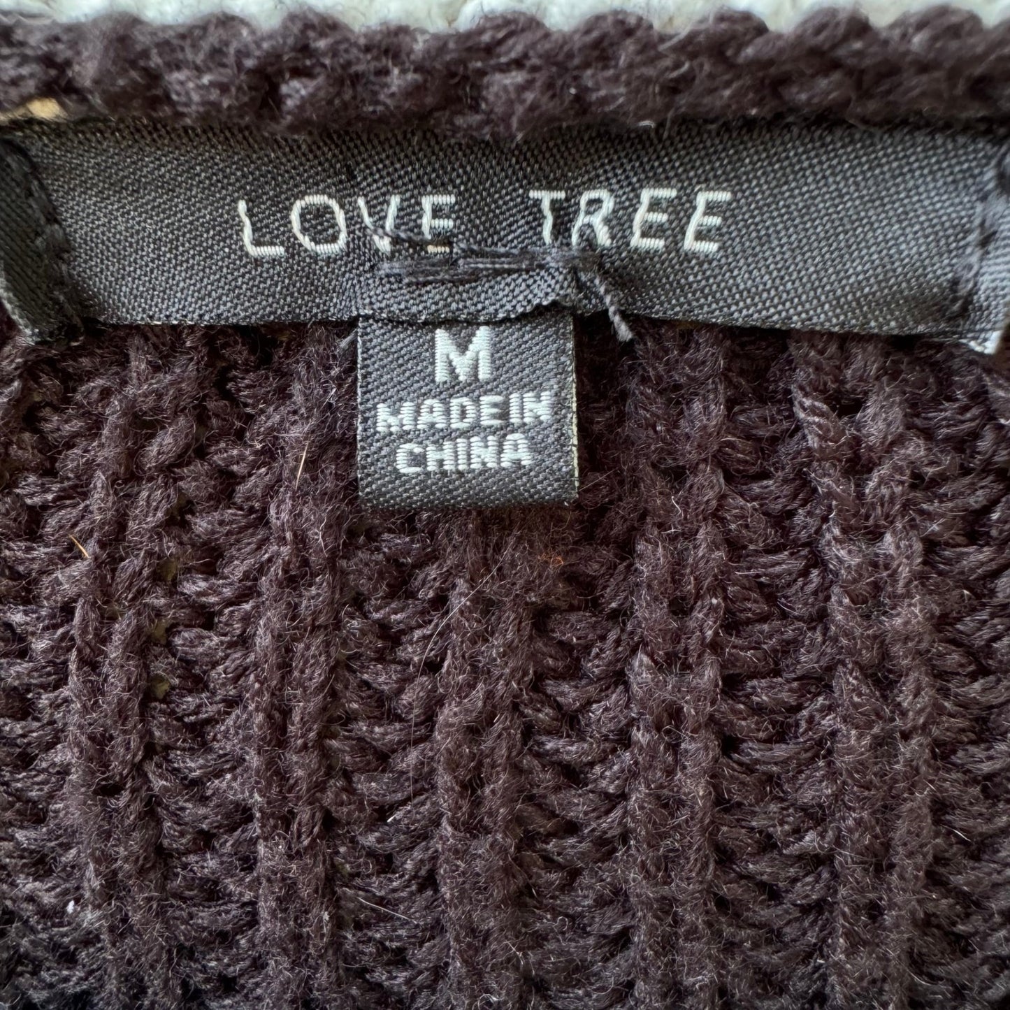 Love Tree Varsity Cardigan Sweater Collegiate Chenille Patch Striped Preppy M