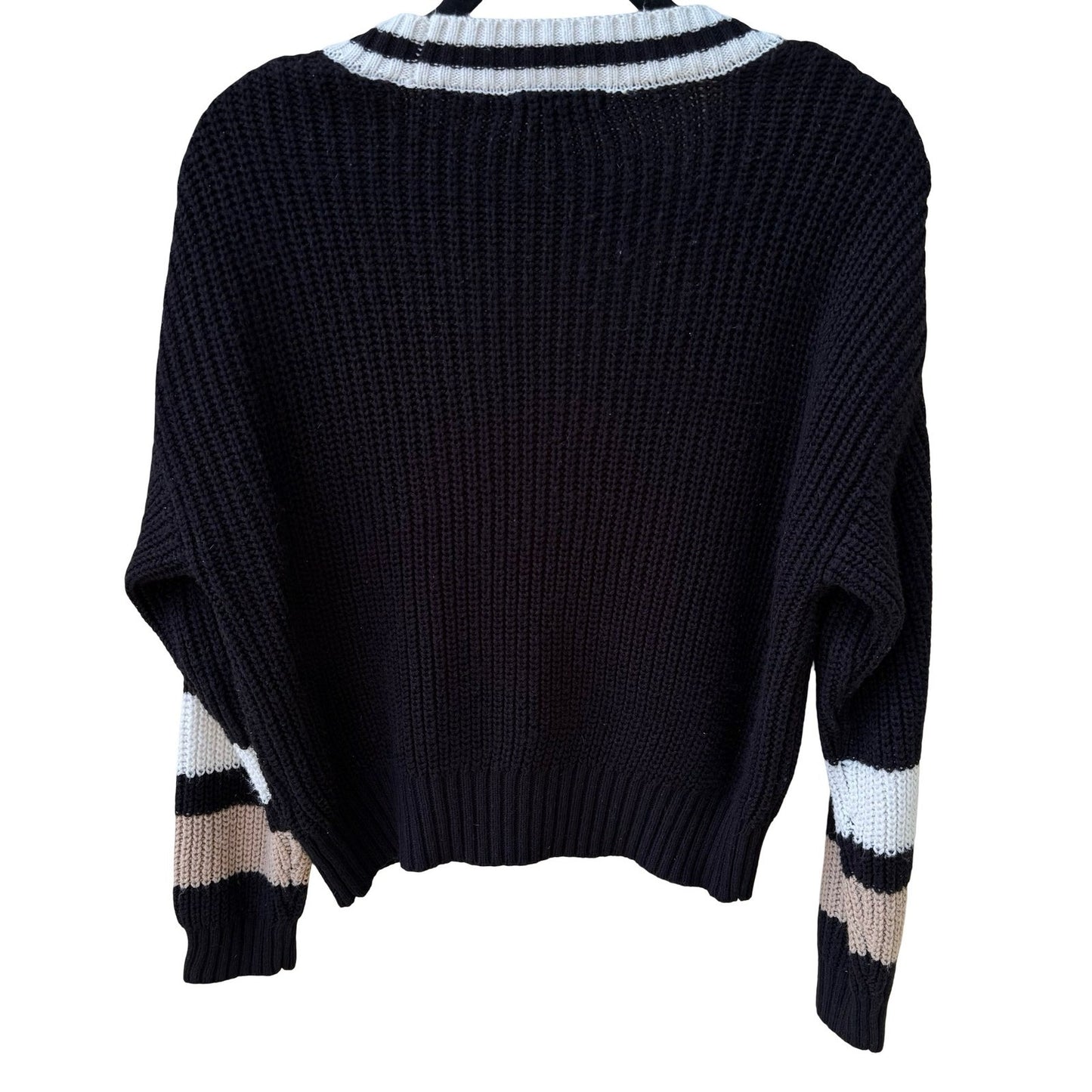 Love Tree Varsity Cardigan Sweater Collegiate Chenille Patch Striped Preppy M