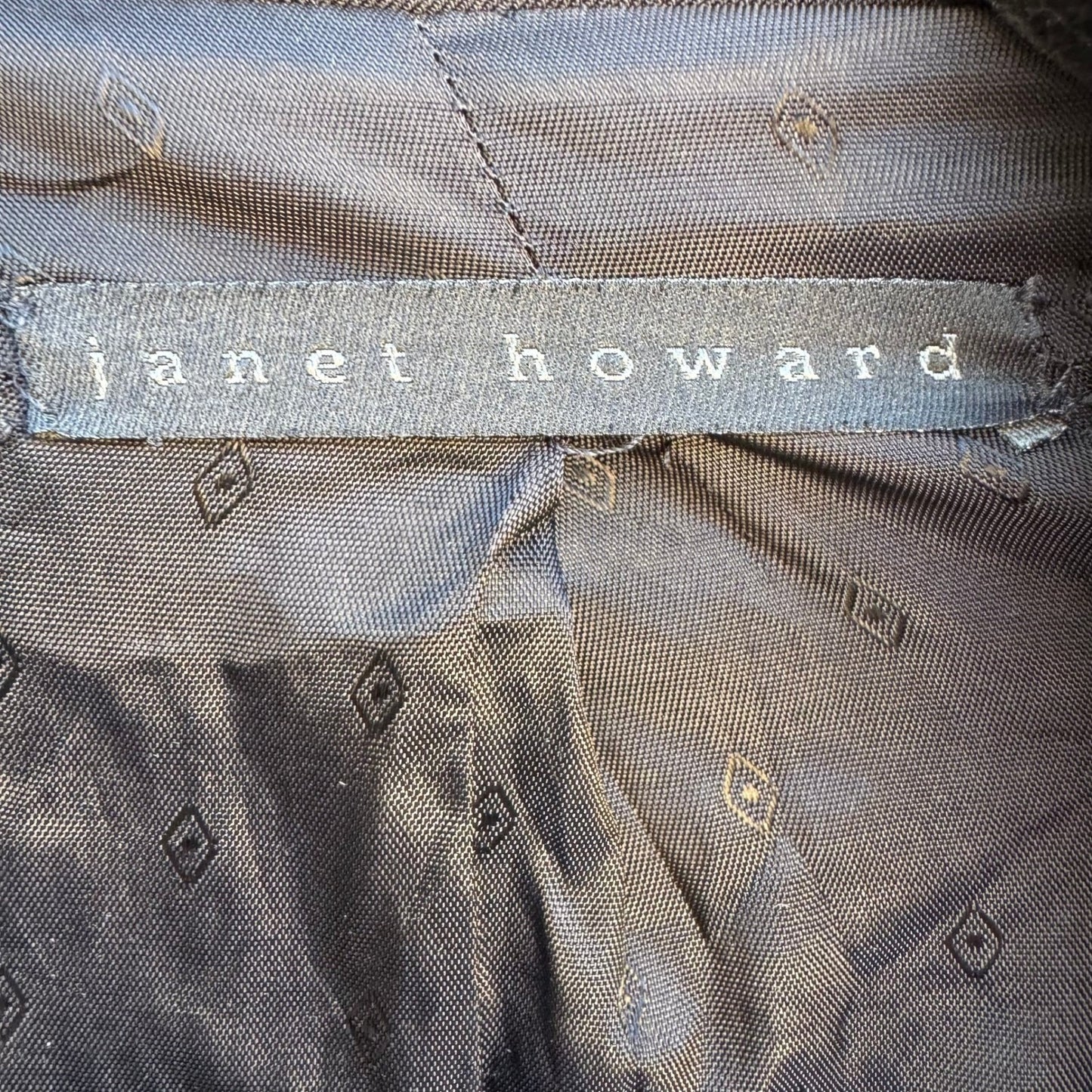 Janet Howard Vintage Y2K Mininalist Black Zip Blazer Jacket Utility Professional