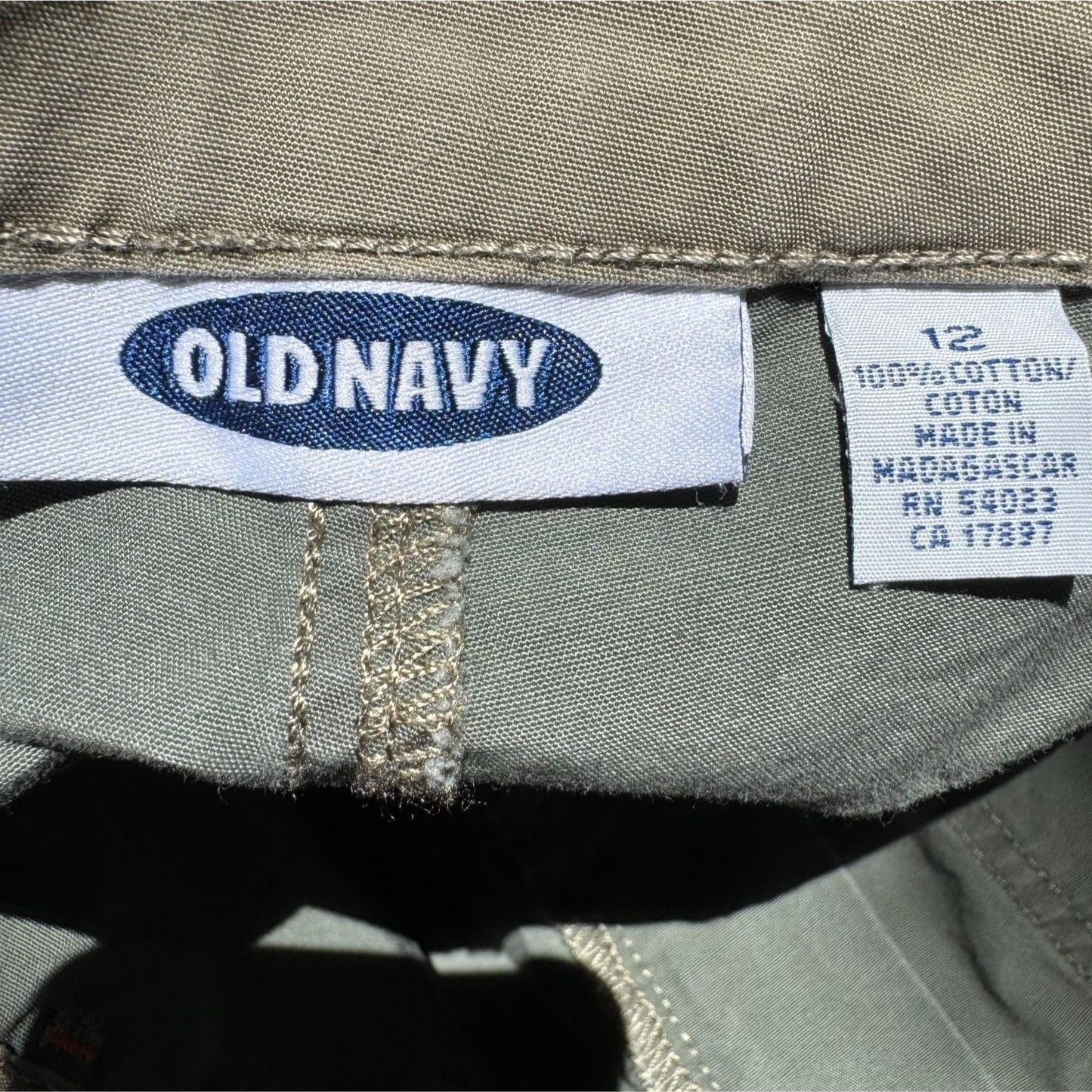 Old Navy Vintage Y2K Womens Green Cotton Side Zip Grunge Skater Cargo Pants 12