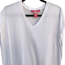 Switch Catherine Malandrino Womens V-Neck White Knit Oversized Minimalist Boxy Tunic S 3 image
