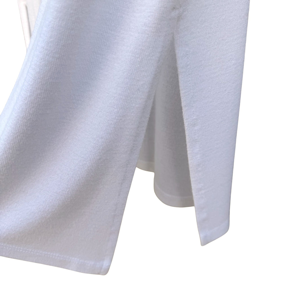 Catherine Malandrino Womens V-Neck White Knit Oversized Minimalist Boxy Tunic S