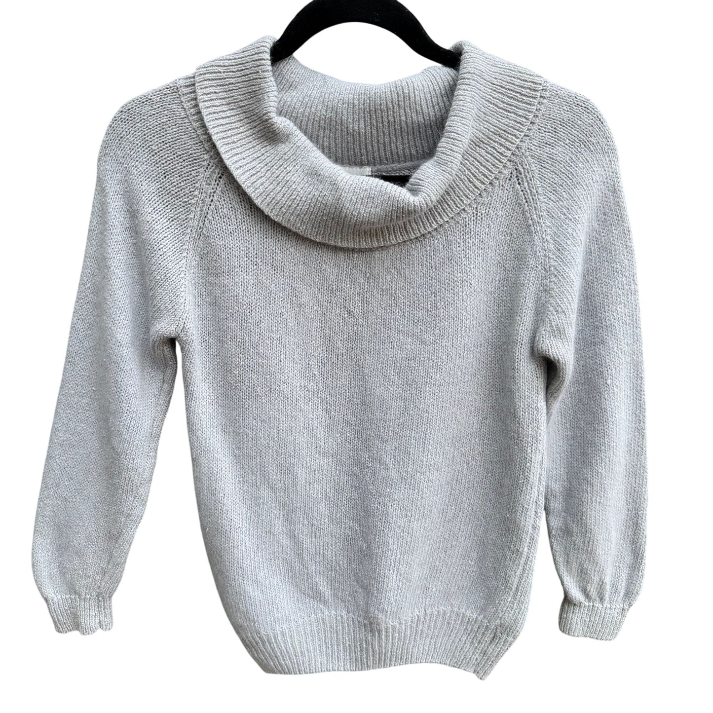Viewpoint By Brooks Vintage Womens Gray Cowl Neck Silk Angora Blend Crop Sweater