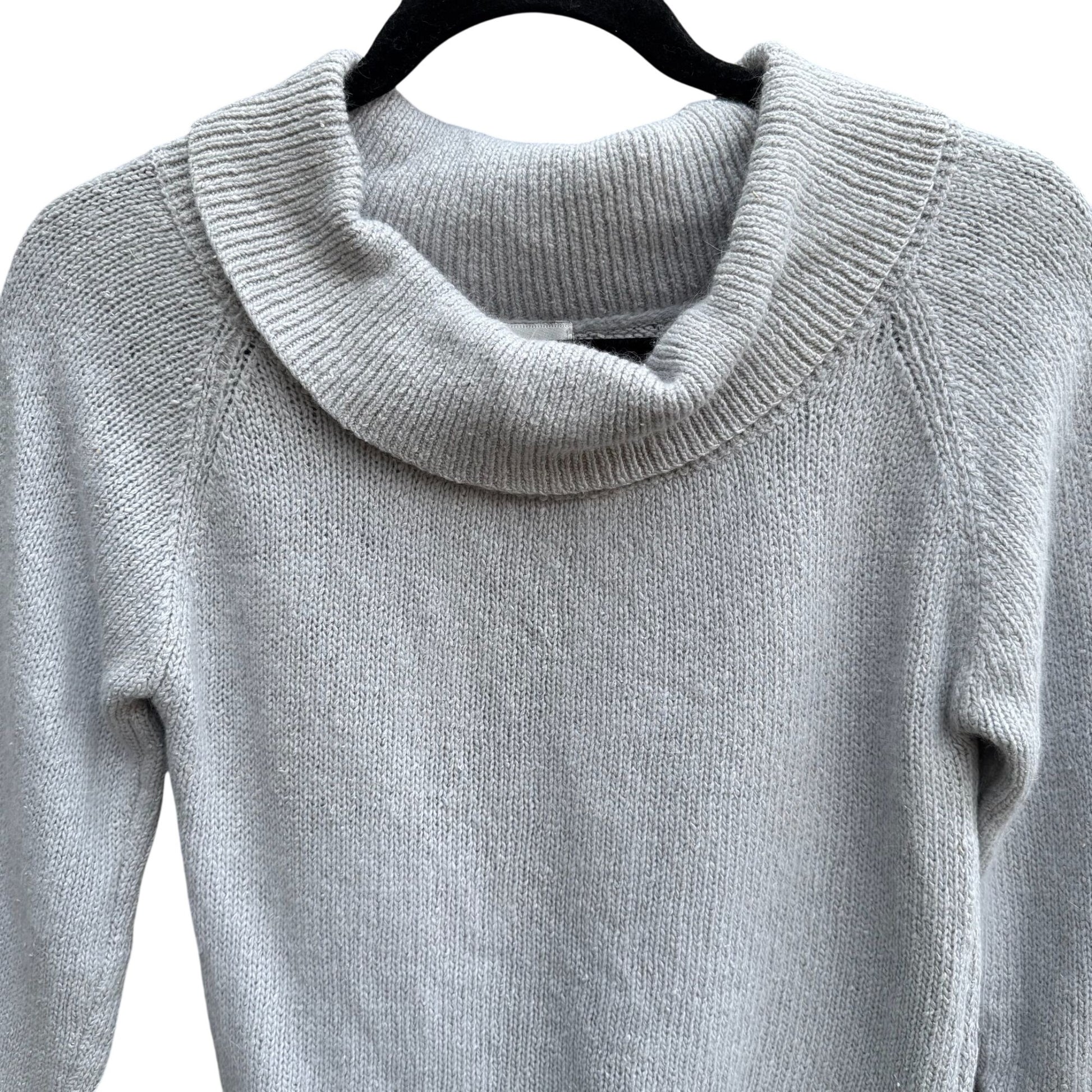 Viewpoint By Brooks Vintage Womens Gray Cowl Neck Silk Angora Blend Crop Sweater