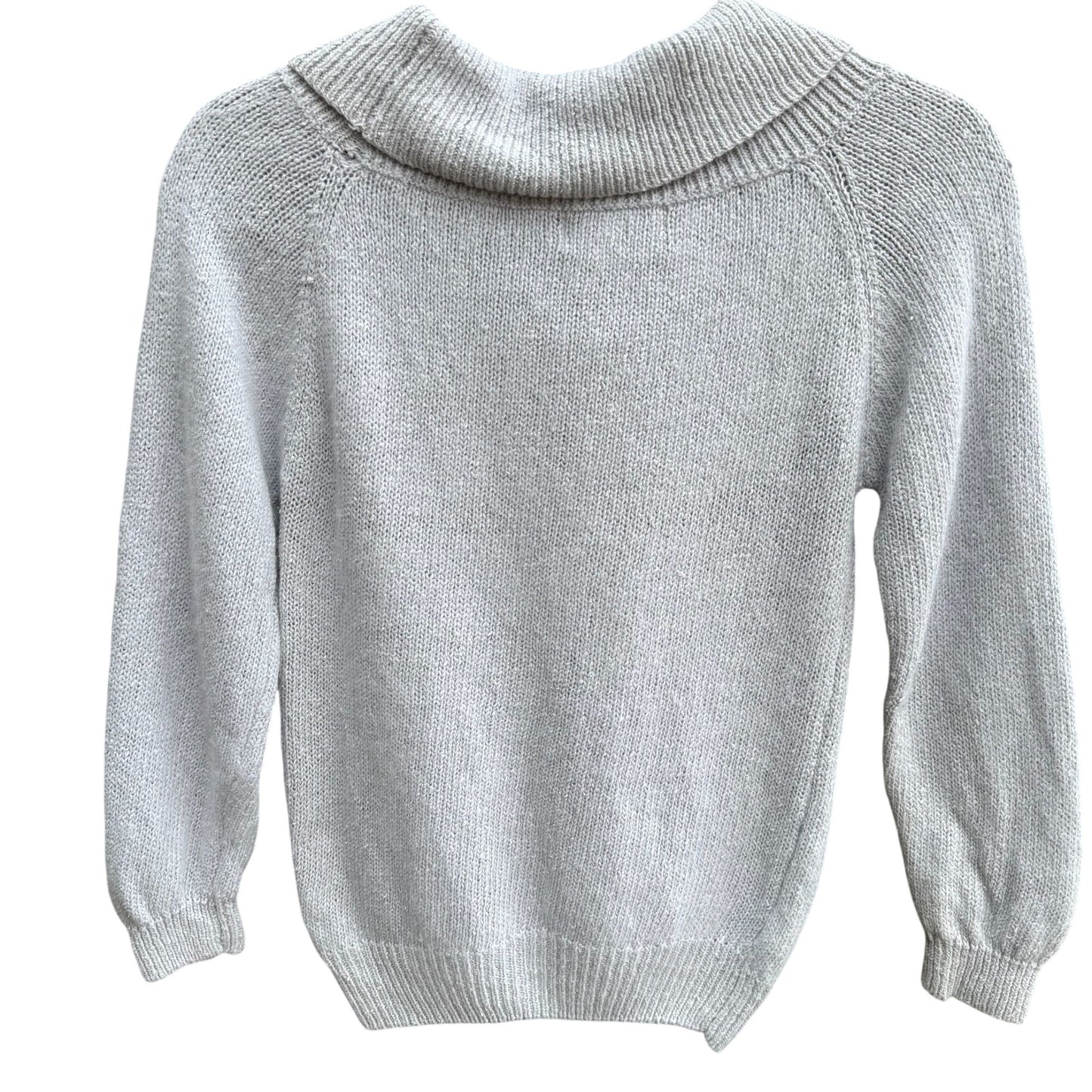 Viewpoint By Brooks Vintage Womens Gray Cowl Neck Silk Angora Blend Crop Sweater