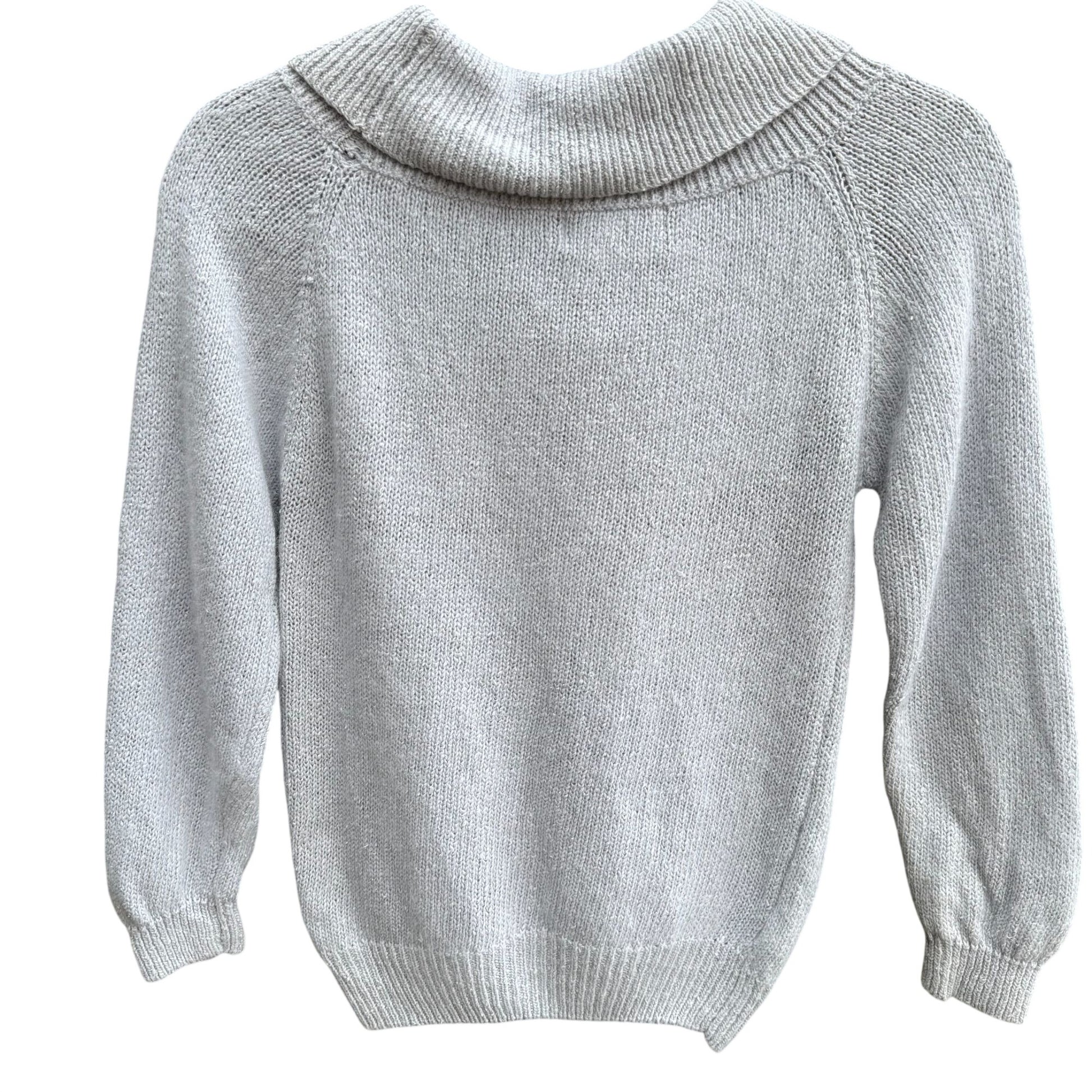 Viewpoint By Brooks Vintage Womens Gray Cowl Neck Silk Angora Blend Crop Sweater