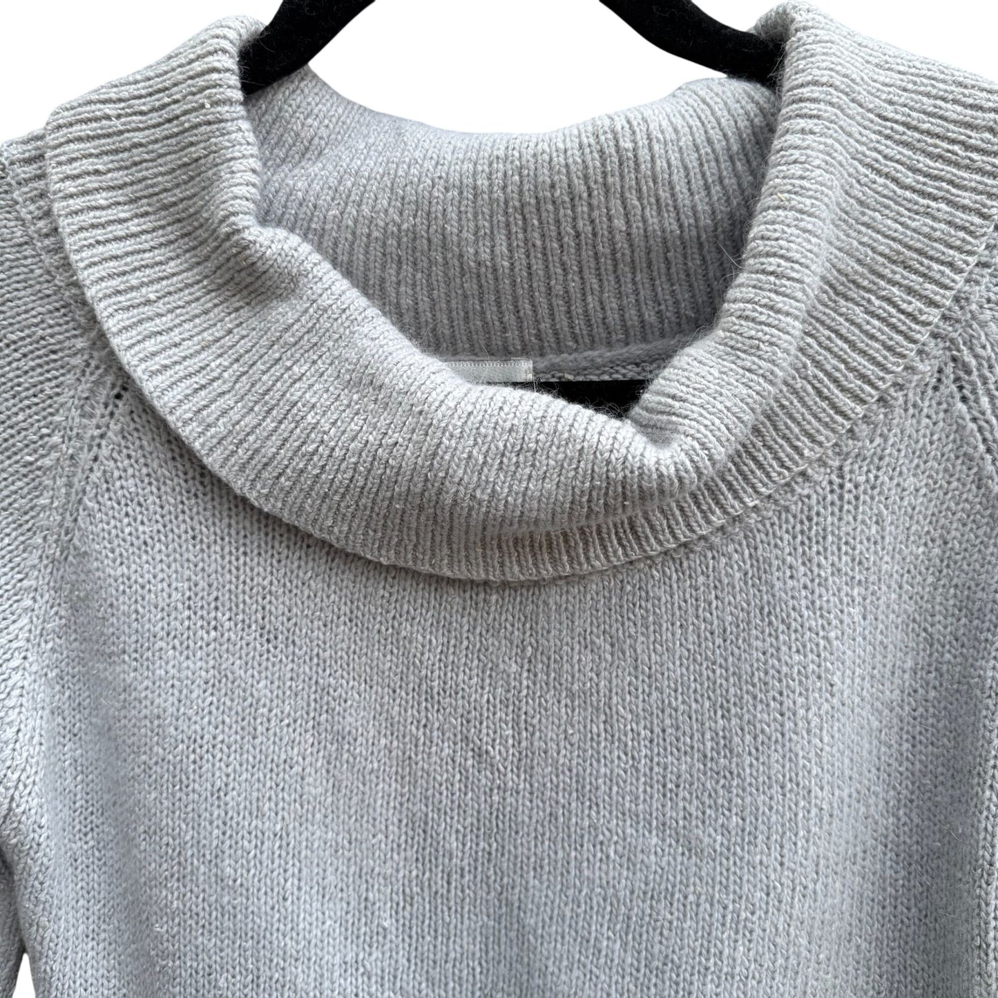 Viewpoint By Brooks Vintage Womens Gray Cowl Neck Silk Angora Blend Crop Sweater