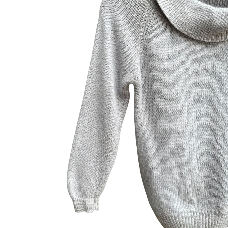 Viewpoint By Brooks Vintage Womens Gray Cowl Neck Silk Angora Blend Crop Sweater