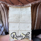 Switch Rhoda Lee Vintage 70s Cowl Neck Mod Librarian Striped Blouse Brown Front Tie 12 2 image