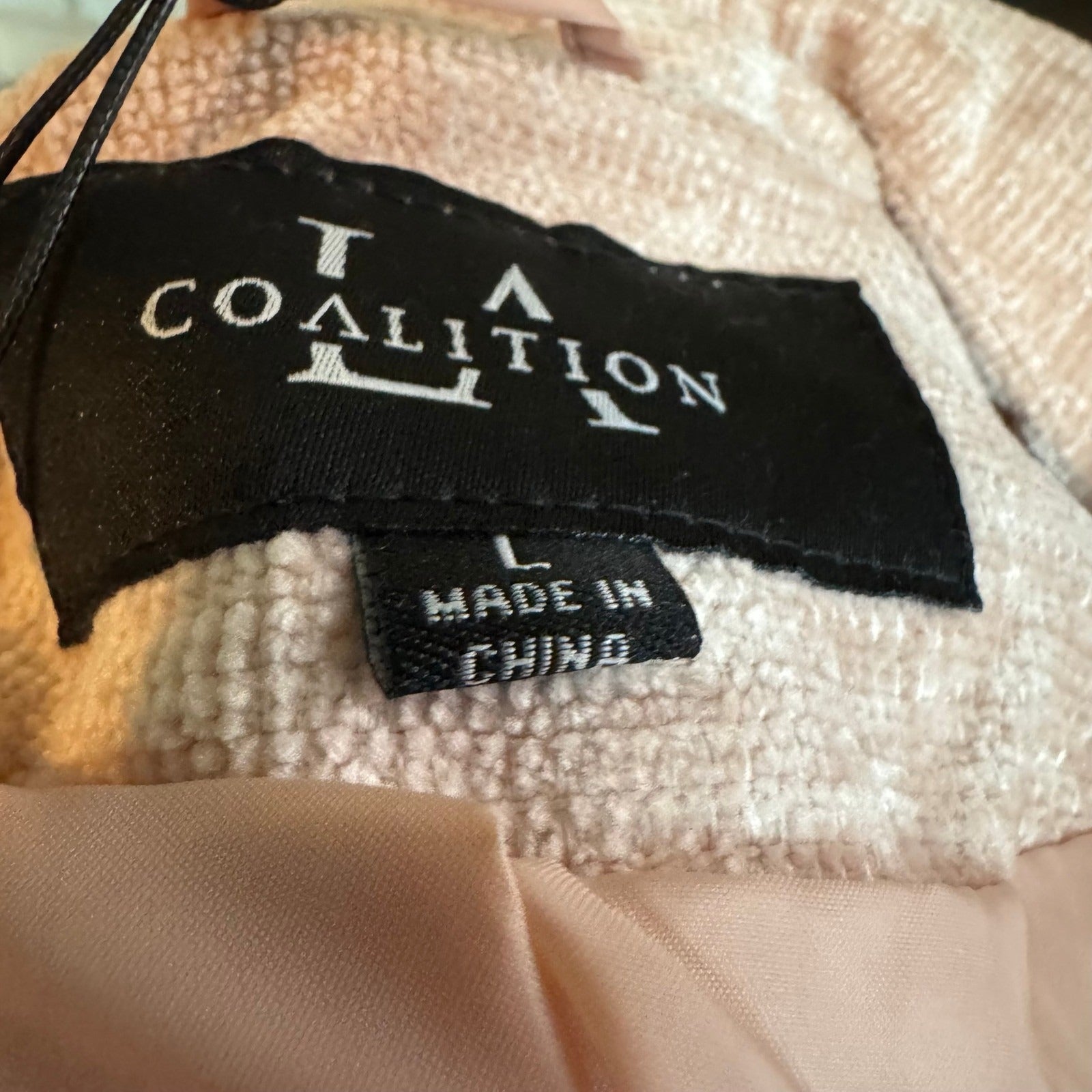 Coalition LA Peach Whip Cropped Blazer Jacket Pearl Buttons T703R1 Large NEW