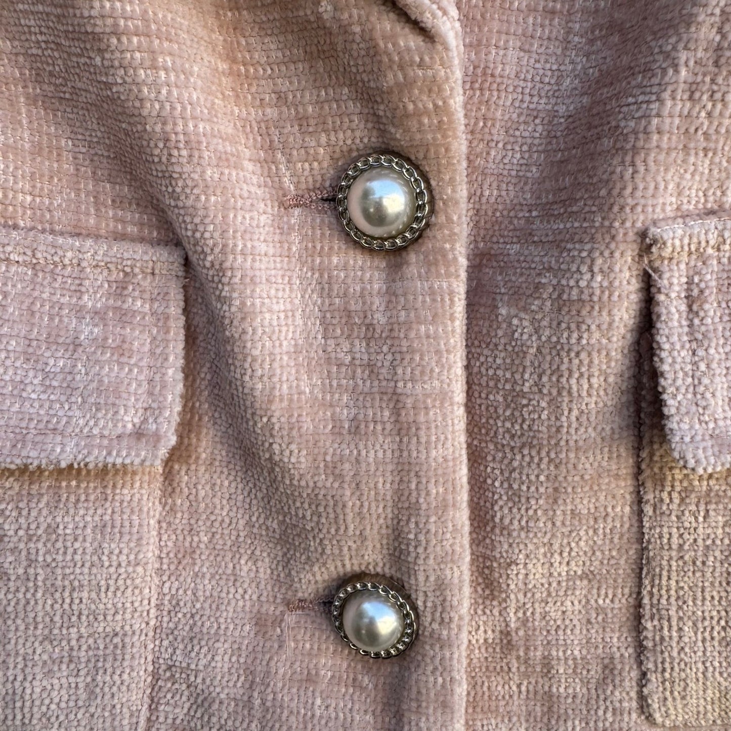 Coalition LA Peach Whip Cropped Blazer Jacket Pearl Buttons T703R1 Large NEW