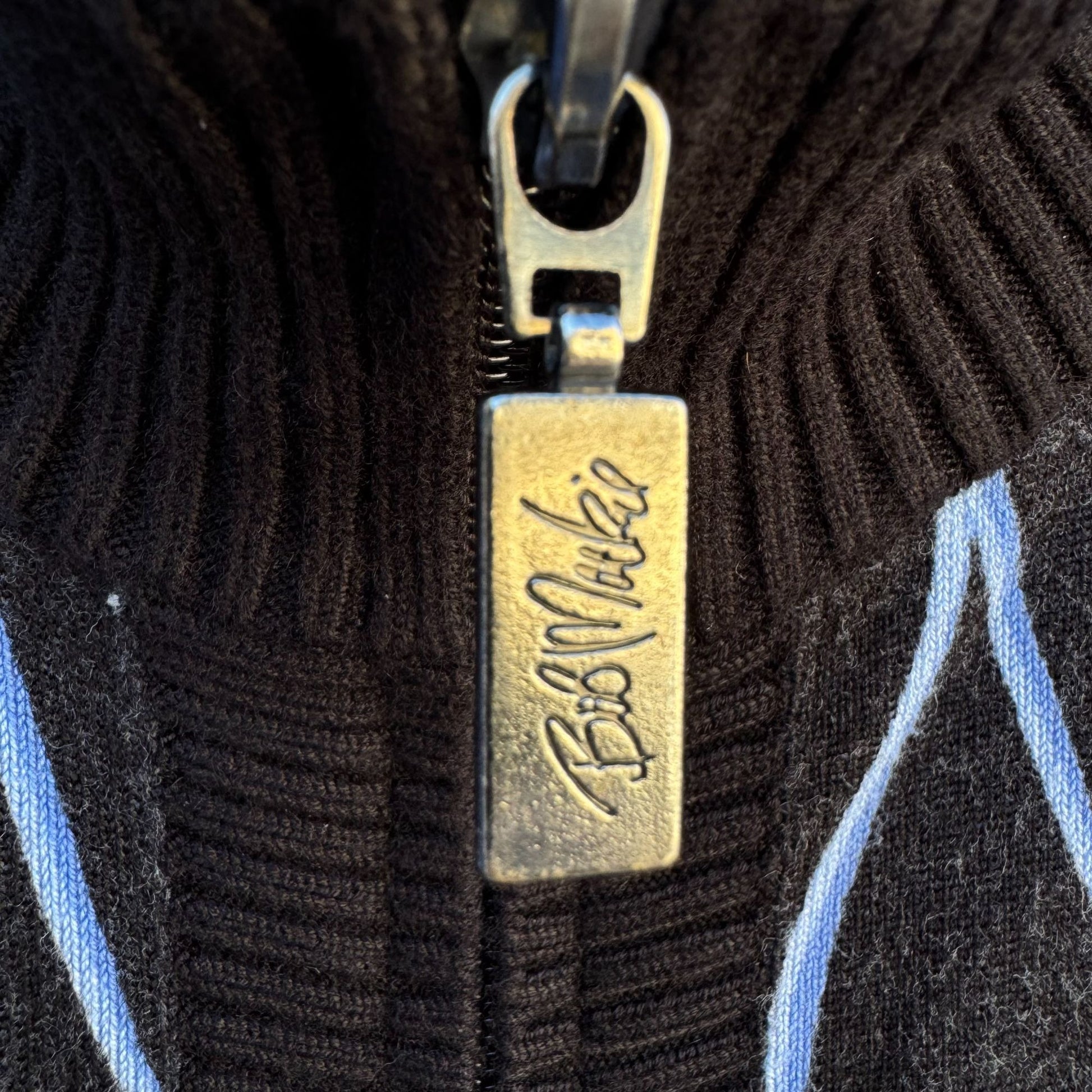 Bob Mackie Vintage Womens Floral Black/Blue Knit 3/4 Sleeve Cardigan Sweater M