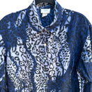 Switch Style Exchange Vintage 90s Womens Blue Black Leopard Print Button-Down Blouse M 2 image