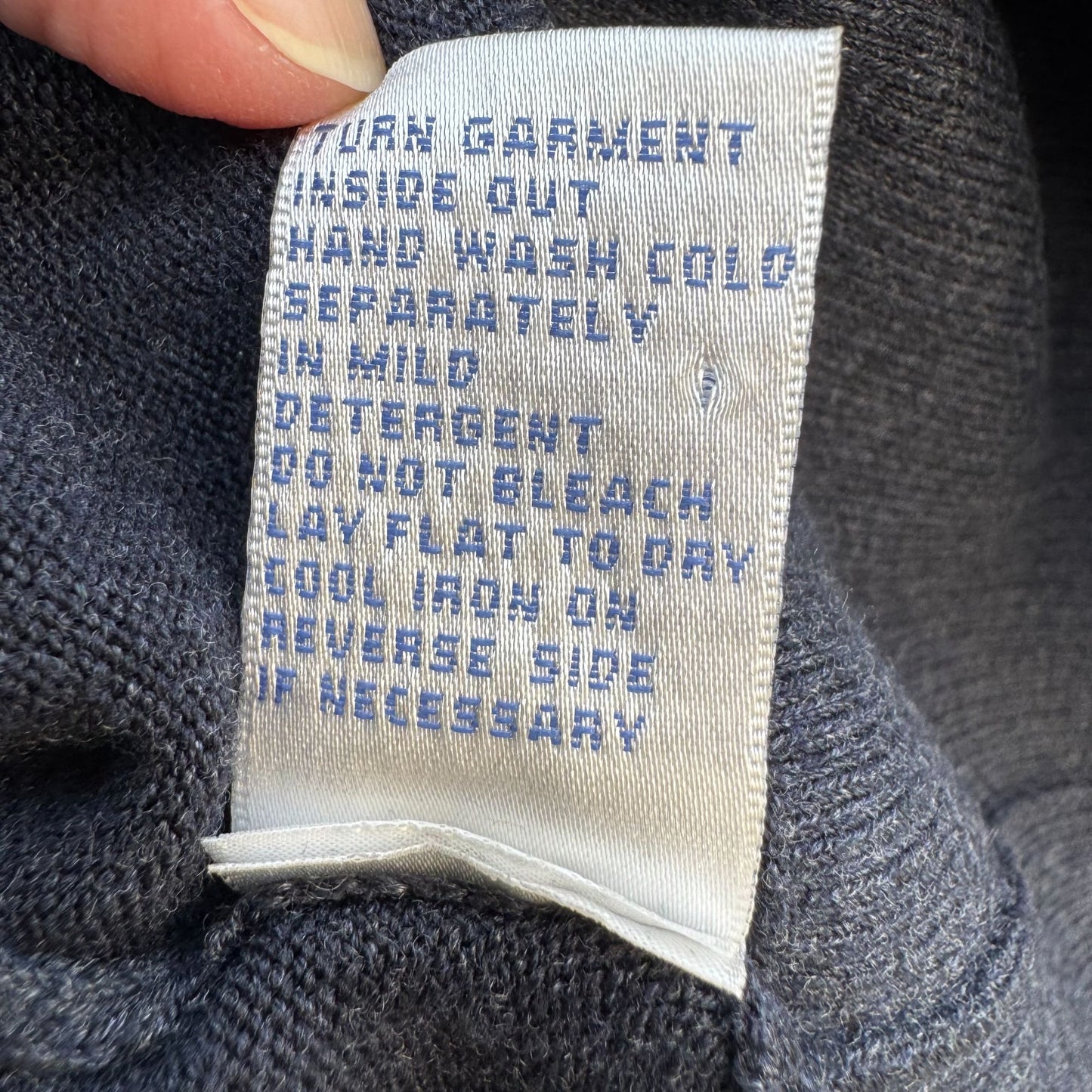 Diane Gilman DG2 Womens XS Blue Gray Ribbed Knit Turtleneck Sweater Long Sleeve