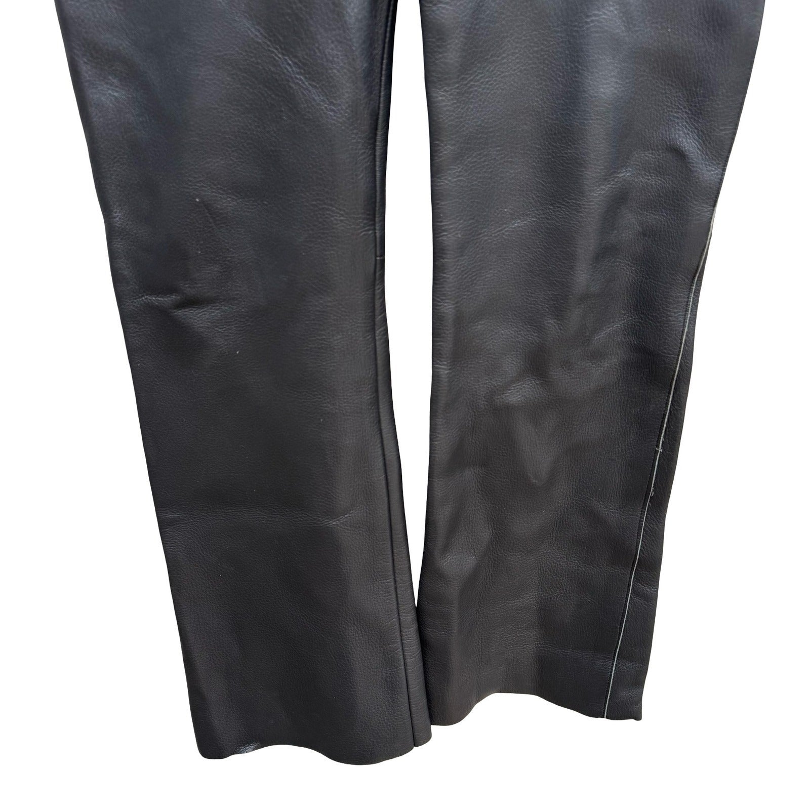 Frankie B Y2K Moto Biker Rocker Leather Whipstitch Lace Up Low Rise Pants S Goth