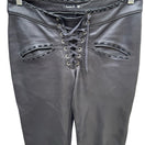 Switch Frankie B Y2K Moto Biker Rocker Leather Whipstitch Lace Up Low Rise Pants S Goth 3 image