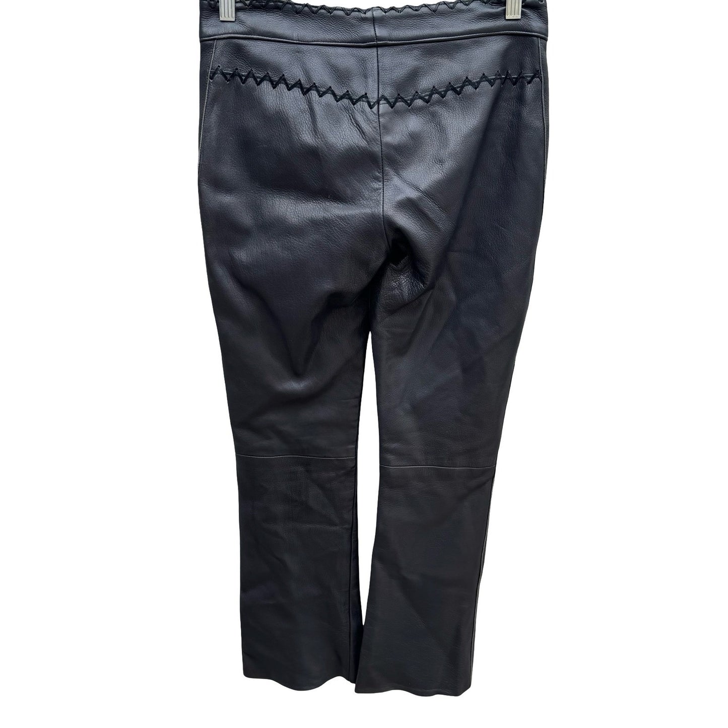 Frankie B Y2K Moto Biker Rocker Leather Whipstitch Lace Up Low Rise Pants S Goth