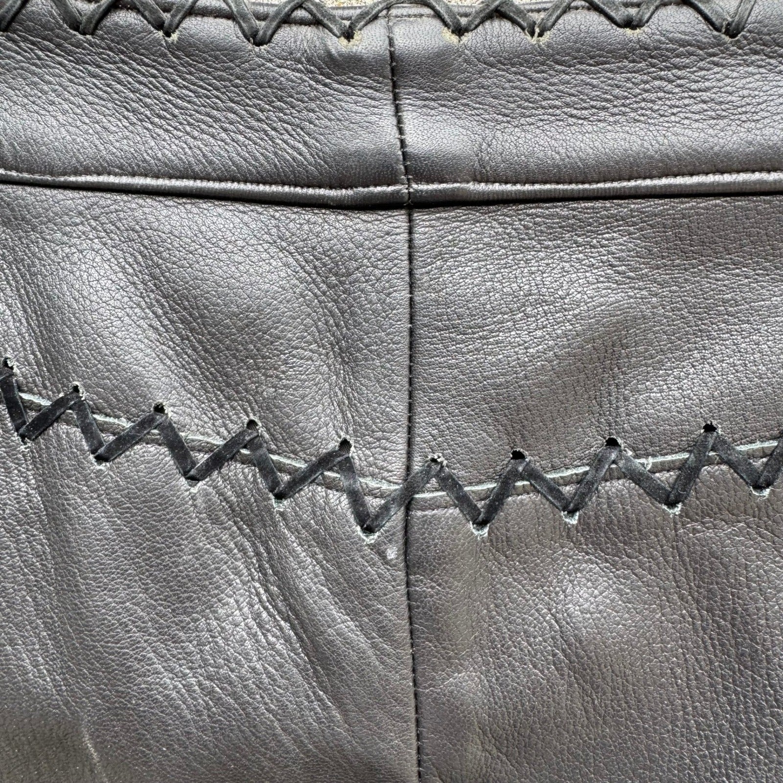 Frankie B Y2K Moto Biker Rocker Leather Whipstitch Lace Up Low Rise Pants S Goth