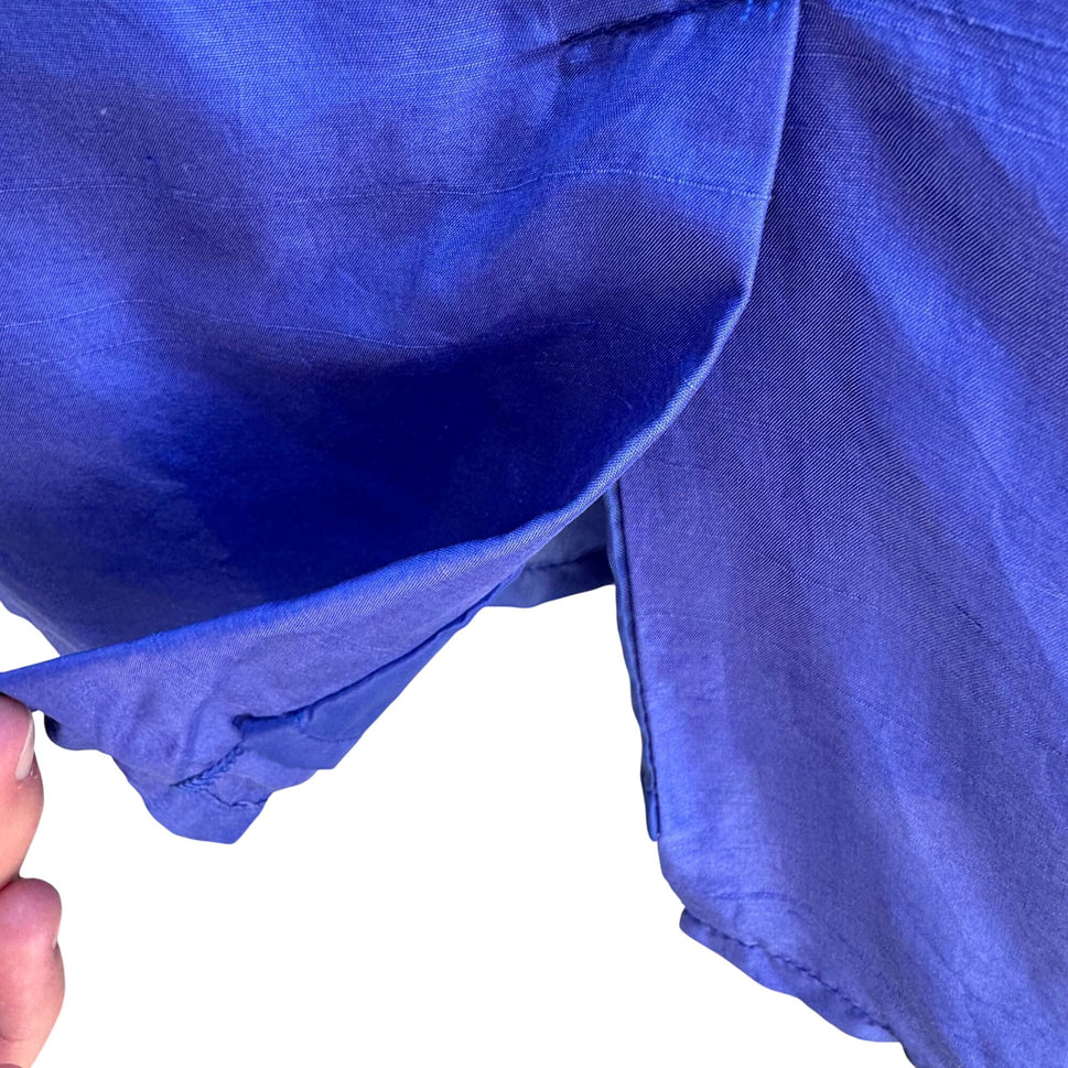 Terry Lewis Classic Luxuries Womens Royal Blue Silk Sleeveless Shift Dress S