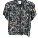 Switch Jones New York Vintage 90s 2 Piece Set Floral Shirt Pleated Skirt Blue Grey 6P 3 image