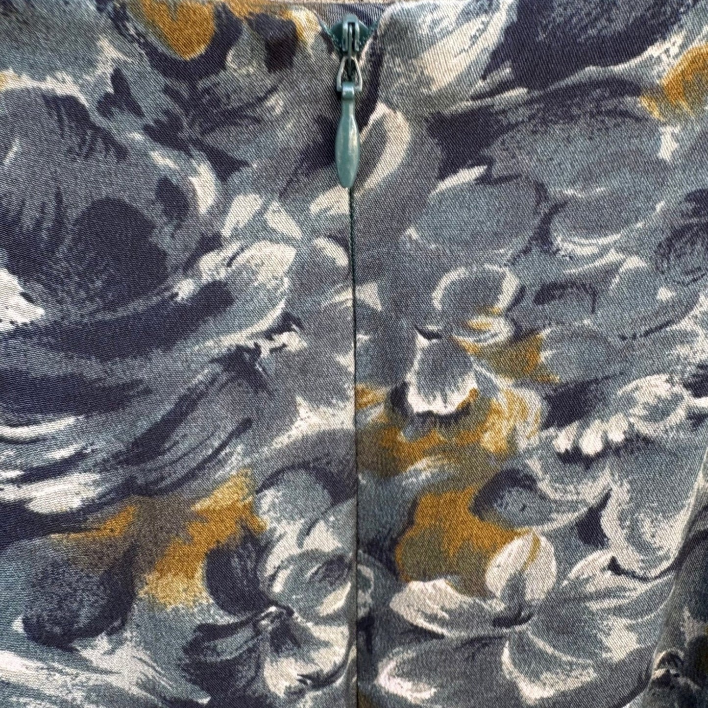 Jones New York Vintage 90s 2 Piece Set Floral Shirt Pleated Skirt Blue Grey 6P