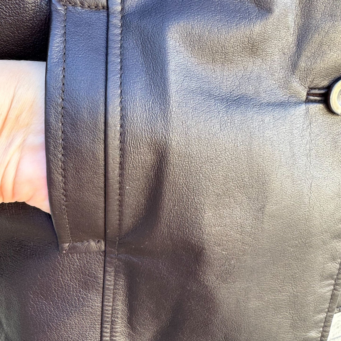 Terry Lewis Vintage Womens Brown Leather Blazer Jacket Coat S Classic Luxuries
