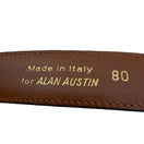 Switch Alan Austin Vintage Red Italian Leather Belt Rhinestone Bow Buckle Made in Italy 2 image