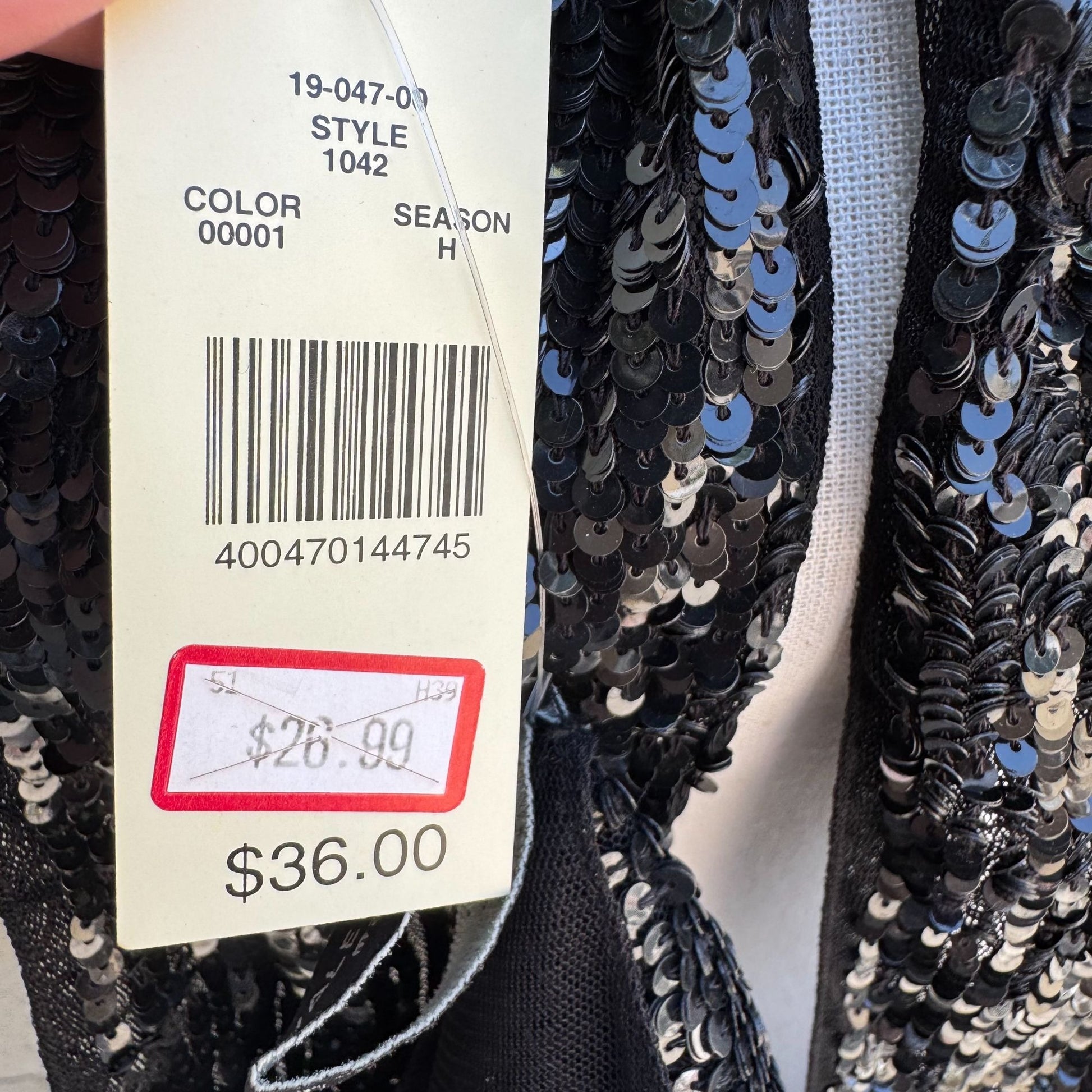 Valerie Stevens Womens Black Glam Party Sequin Mesh Scarf Wrap Belt Tie New OS