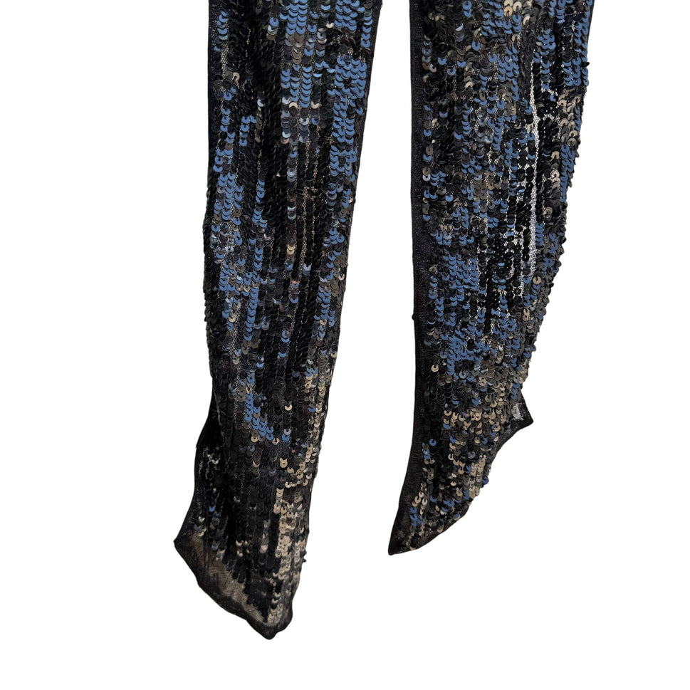 Valerie Stevens Womens Black Glam Party Sequin Mesh Scarf Wrap Belt Tie New OS