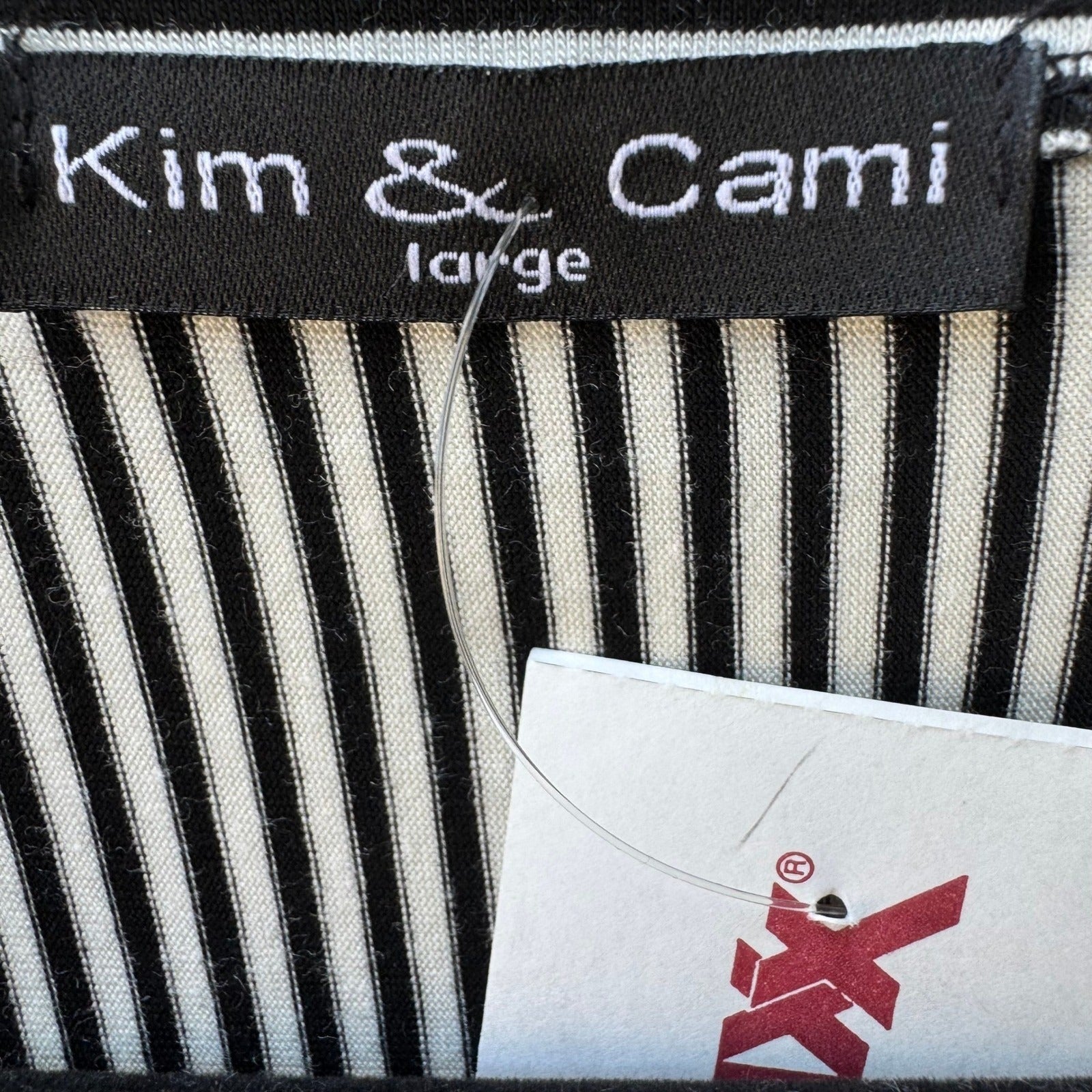 Kim & Cami Minimalist Preppy Nautical Mod Striped Tie Front Sleeveless Top L NEW