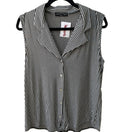 Switch Kim &amp; Cami Minimalist Preppy Nautical Mod Striped Tie Front Sleeveless Top L NEW 3 image