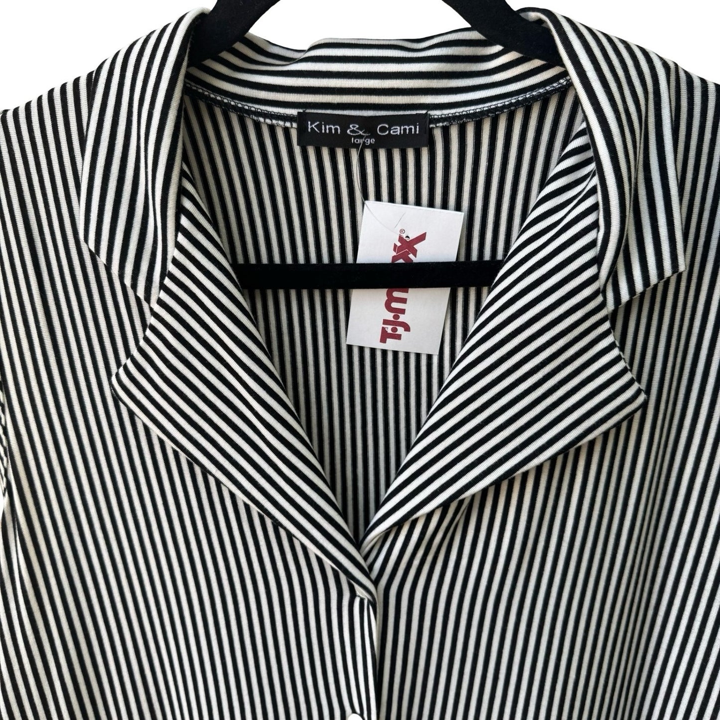 Kim & Cami Minimalist Preppy Nautical Mod Striped Tie Front Sleeveless Top L NEW