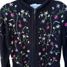Switch Alexa Grace Vintage Cottagecore Dark Floral Embroidered Zip Cardigan Sweater S 3 image