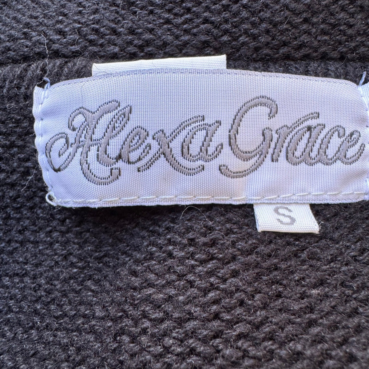 Alexa Grace Vintage Cottagecore Dark Floral Embroidered Zip Cardigan Sweater S