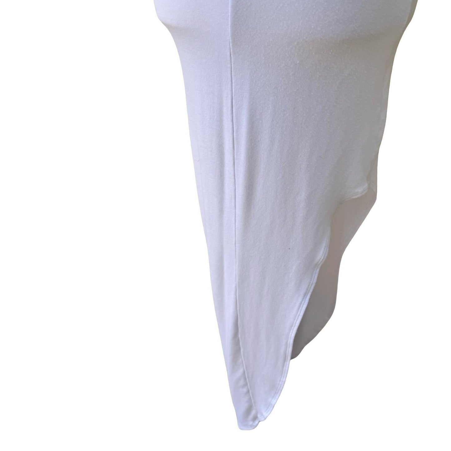 Riller & Fount Minimalist Clean Girl White Modal Racerback Maxi Dress High Low 0