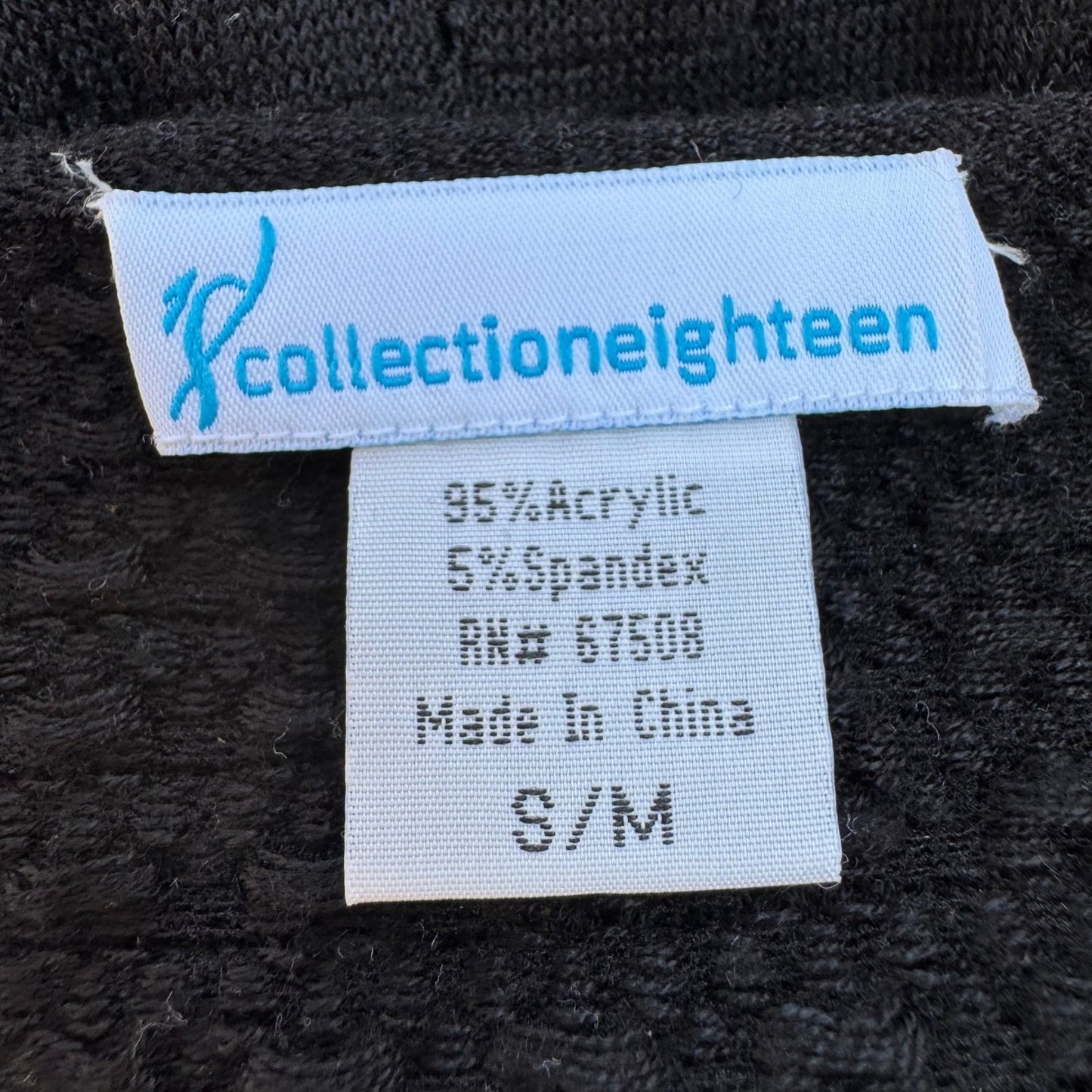 Collection Eighteen Y2K Coquette Pointelle Knit Semi Sheer Midi Dress Black S/M