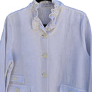 Switch Terra SJ Apparel Linen Ruffle Collar Blazer Jacket Womens M Coastal Lagenlook 3 image