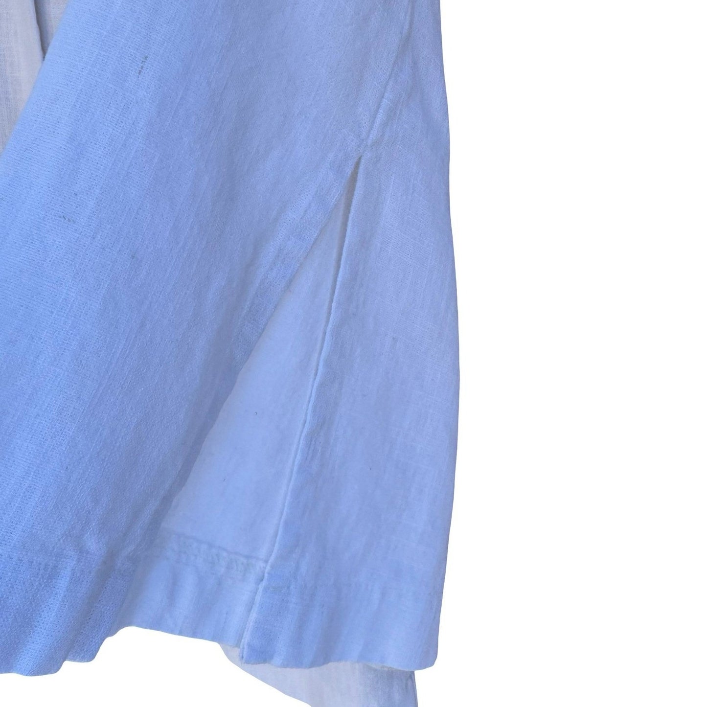 Terra SJ Apparel Linen Ruffle Collar Blazer Jacket Womens M Coastal Lagenlook