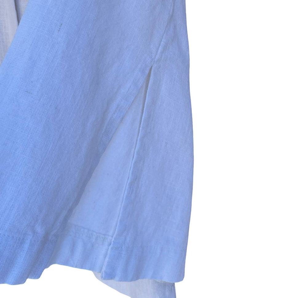 Terra SJ Apparel Linen Ruffle Collar Blazer Jacket Womens M Coastal Lagenlook