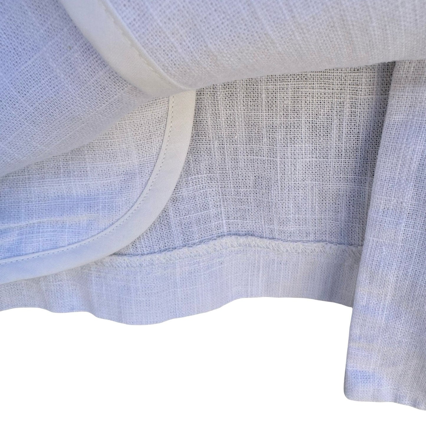 Terra SJ Apparel Linen Ruffle Collar Blazer Jacket Womens M Coastal Lagenlook