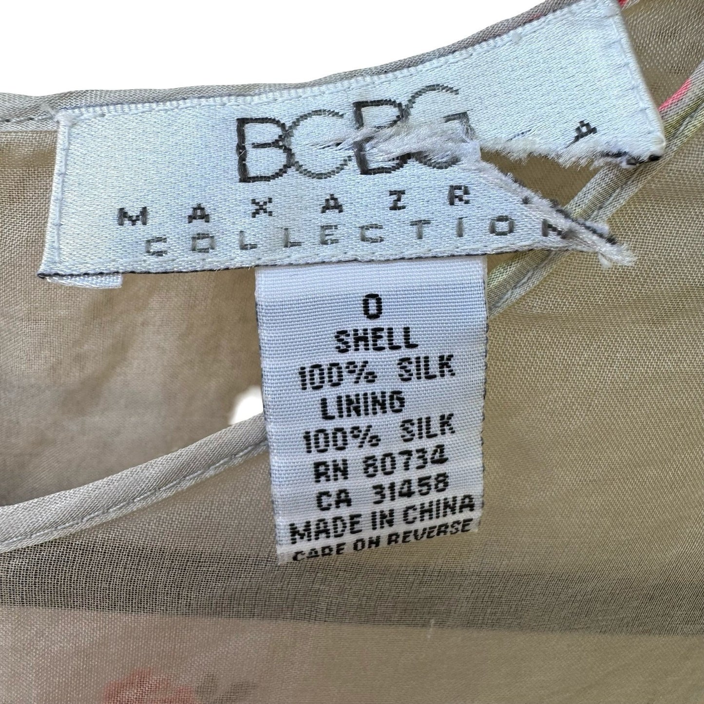 BCBG Max Azria Y2K Coquette Fairy 100% Silk Sheer Floral Sleeveless Shift Dress