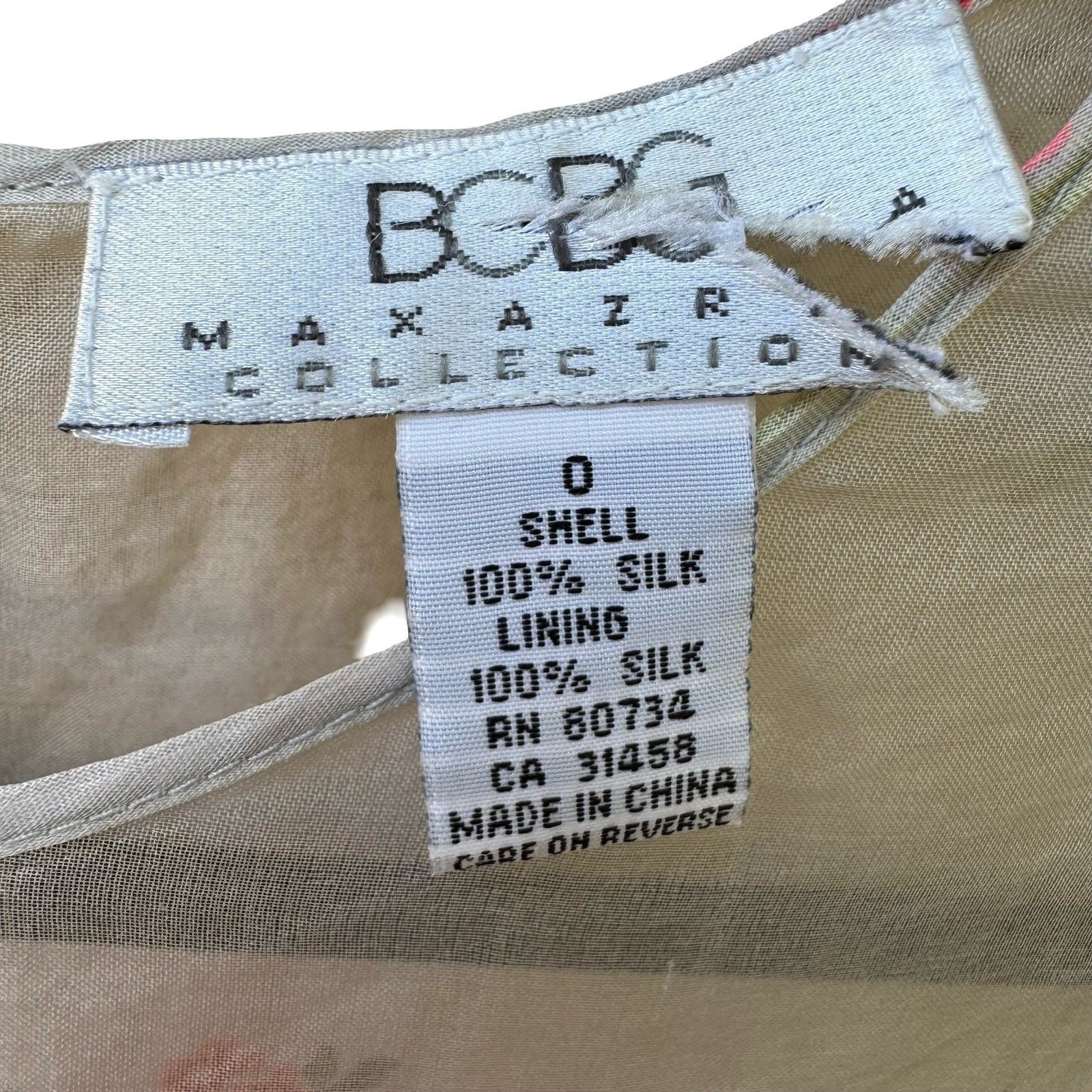 BCBG Max Azria Y2K Coquette Fairy 100% Silk Sheer Floral Sleeveless Shift Dress