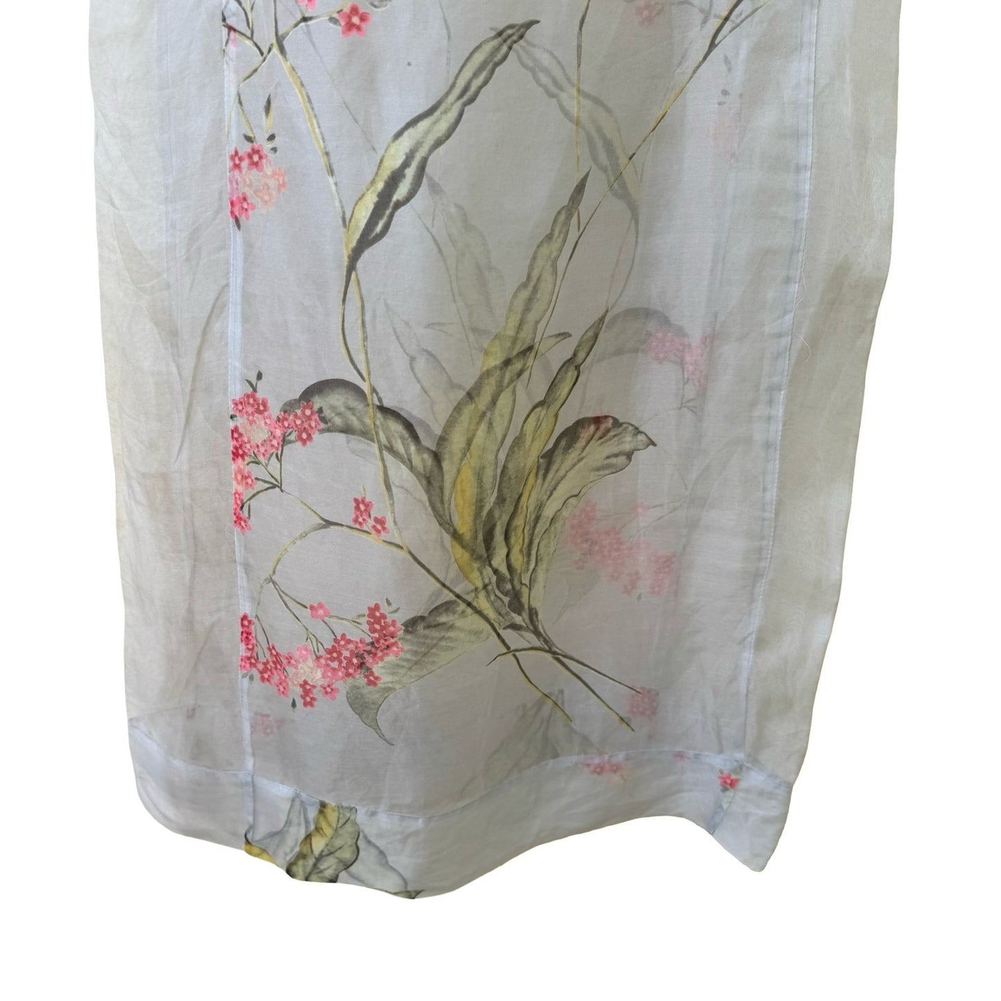 BCBG Max Azria Y2K Coquette Fairy 100% Silk Sheer Floral Sleeveless Shift Dress