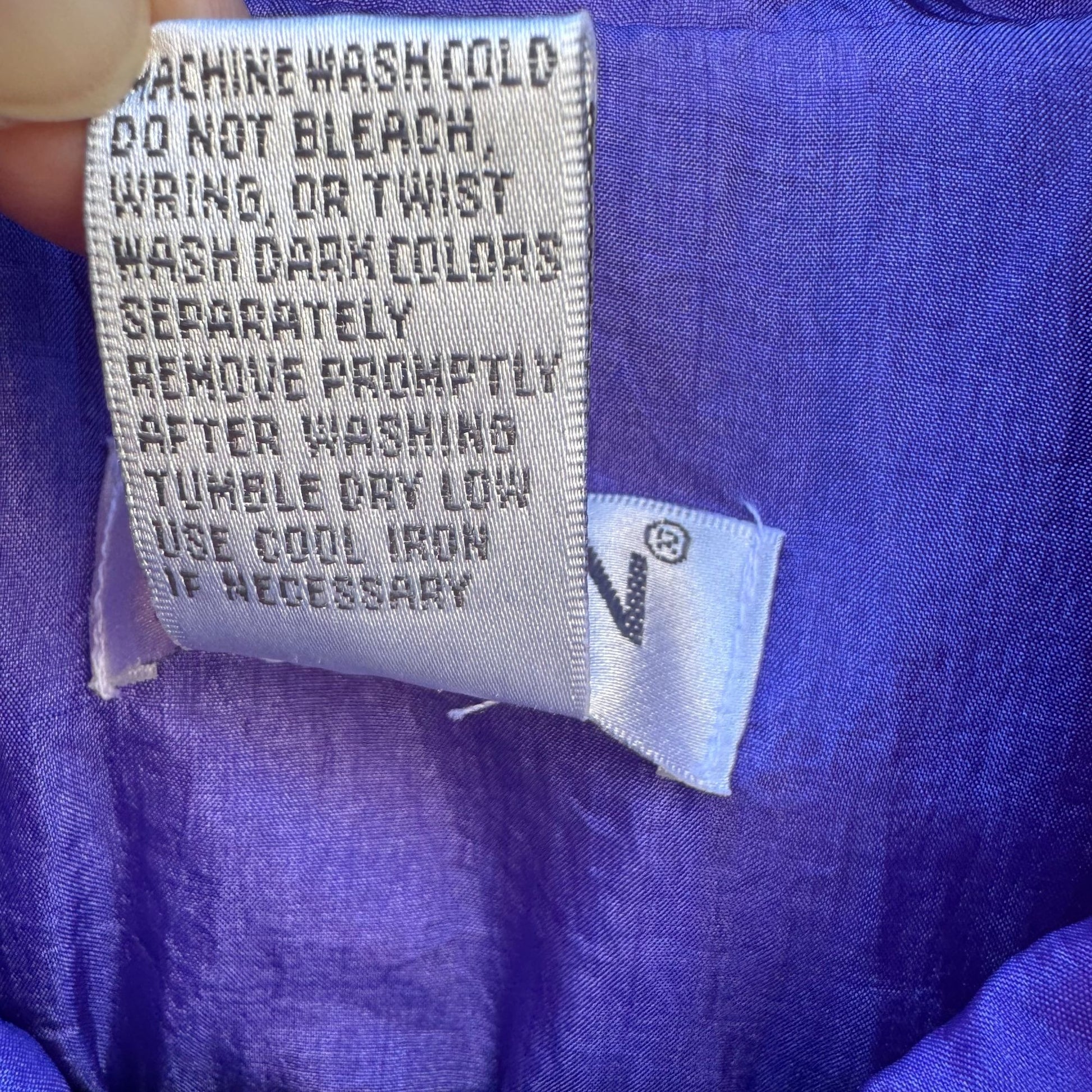 Lavon Vintage 80s Starfish Print High Collar Purple Swishy Windbreaker Jacket S