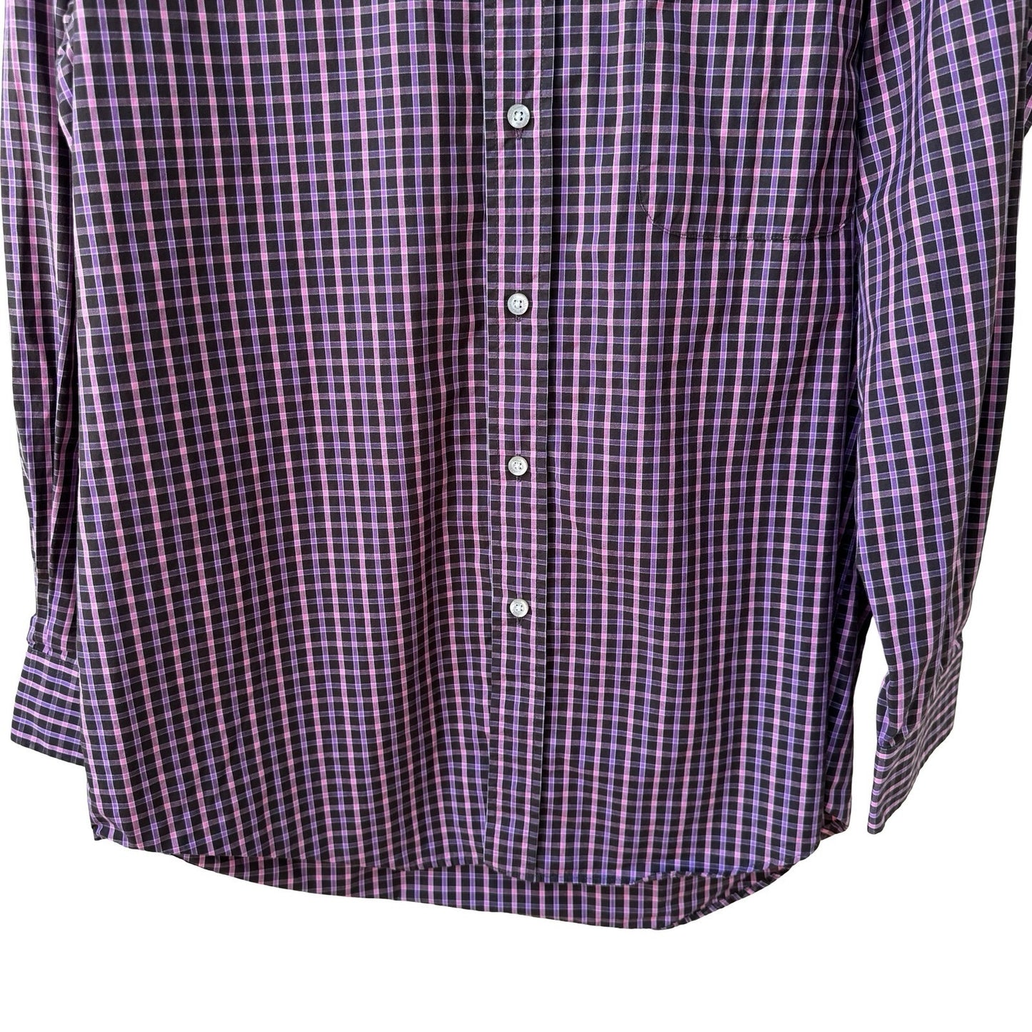 T Harris London Preppy Plaid Gingham Professional Cotton Career Shirt Mens L